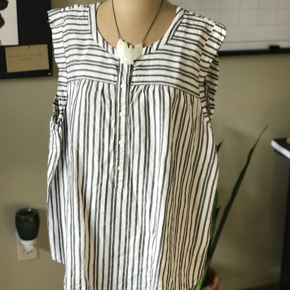 SOLD LOFT Linen Striped Tank - Picture 2 of 7